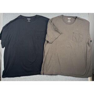 Duluth Trading T Shirt LOT of 2 Mens 2XL Longtail Pocket Tee Relaxed Black Beige